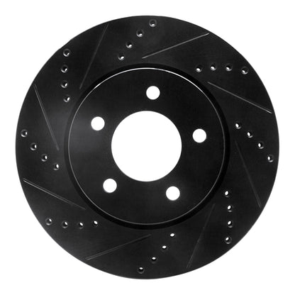 R1 Concepts R1 04-08 Chrysler Pacifica Front Left Drilled & Slotted Black Brake Rotor