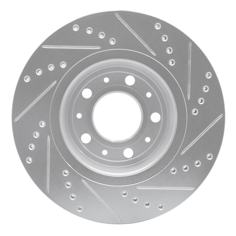 R1 Concepts R1 82-92 Volvo 780 Front Left Drilled & Slotted Silver Brake Rotor