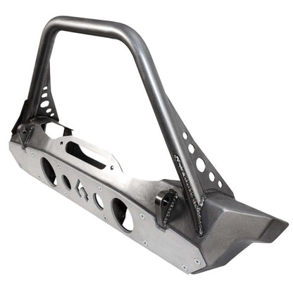 Artec Industries Jeep JK Bare Steel Nighthawk Mid-Tube Stinger Front Bumper w/ Alum Skid Bare Steel