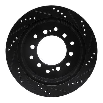 R1 Concepts R1 01-09 Lexus GX470 Rear Left Drilled & Slotted Black Brake Rotor