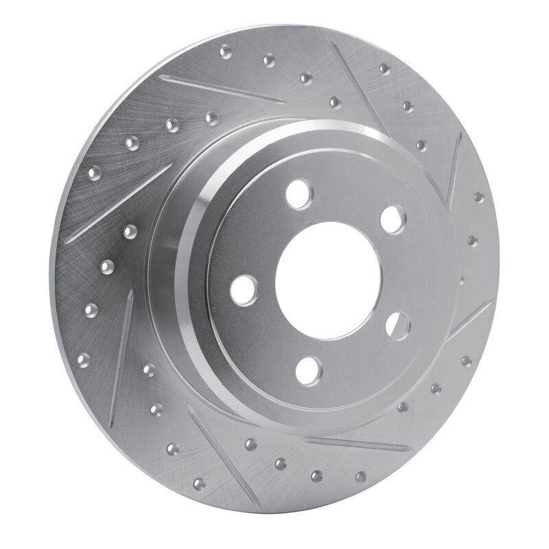 R1 Concepts R1 2005-2023 Chrysler 300 Rear Right Drilled & Slotted Silver Brake Rotor