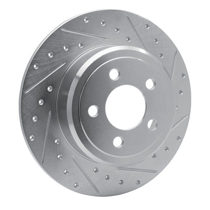 R1 Concepts R1 2005-2023 Chrysler 300 Rear Right Drilled & Slotted Silver Brake Rotor