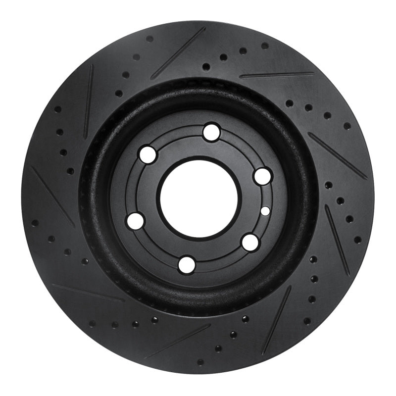R1 Concepts R1 07-17 Buick Enclave Front Right Drilled & Slotted Black Brake Rotor
