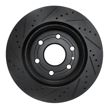 R1 Concepts R1 07-17 Buick Enclave Front Right Drilled & Slotted Black Brake Rotor