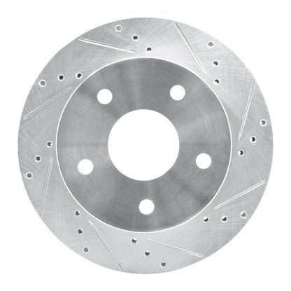 R1 Concepts R1 00-01 Dodge Ram 1500 Pickup Front Right Drilled & Slotted Silver Brake Rotor