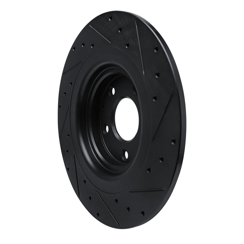 R1 Concepts R1 16-23 Mazda CX-9 Rear Left Drilled & Slotted Black Brake Rotor