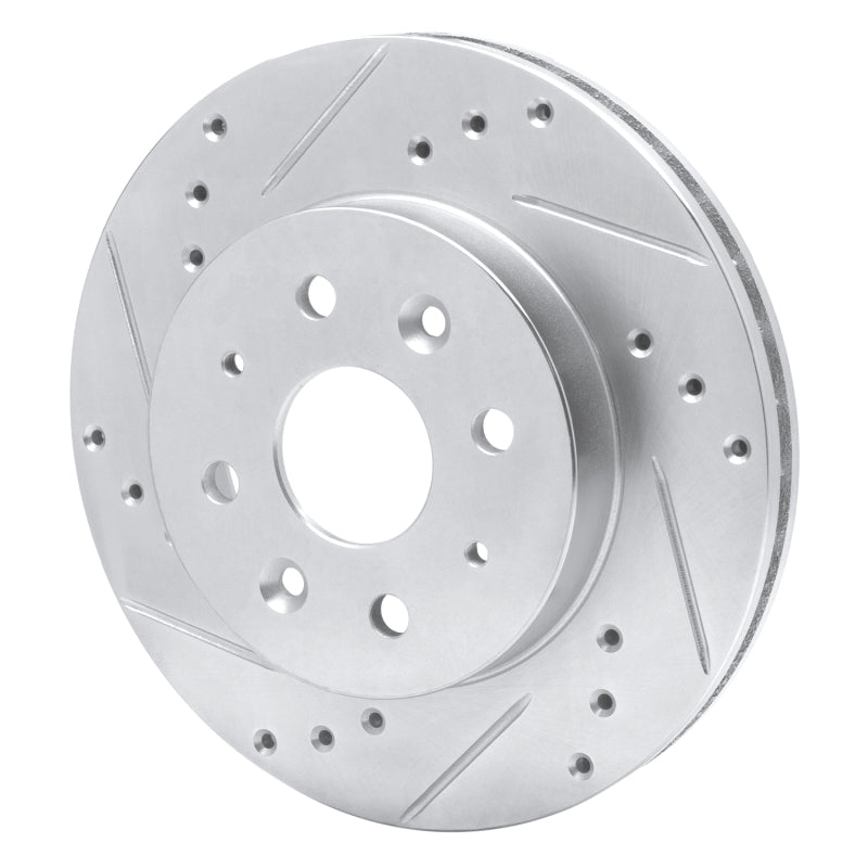 R1 Concepts R1 03-05 Kia Rio Front Left Drilled & Slotted Silver Brake Rotor