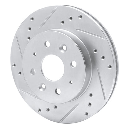 R1 Concepts R1 03-05 Kia Rio Front Left Drilled & Slotted Silver Brake Rotor