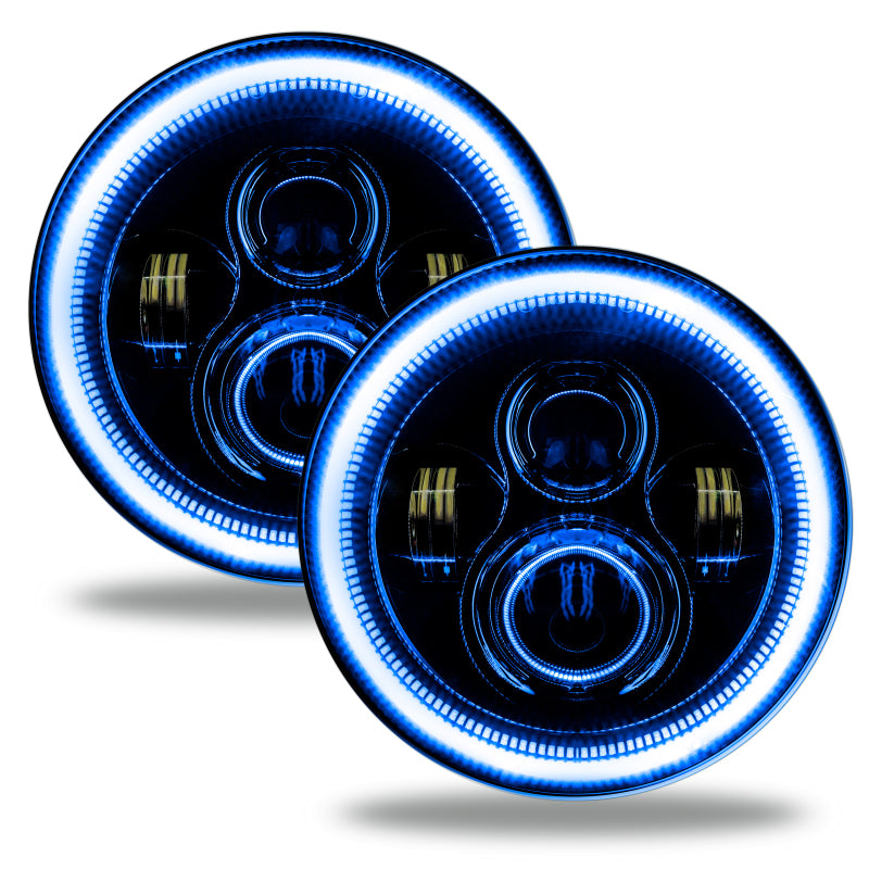 ORACLE Lighting Oracle 7in High Powered LED Headlights - Black Bezel - Blue