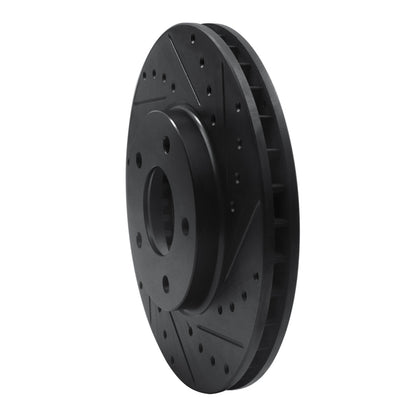 R1 Concepts R1 97-03 Jaguar Vanden Plas Front Right Drilled & Slotted Black Brake Rotor