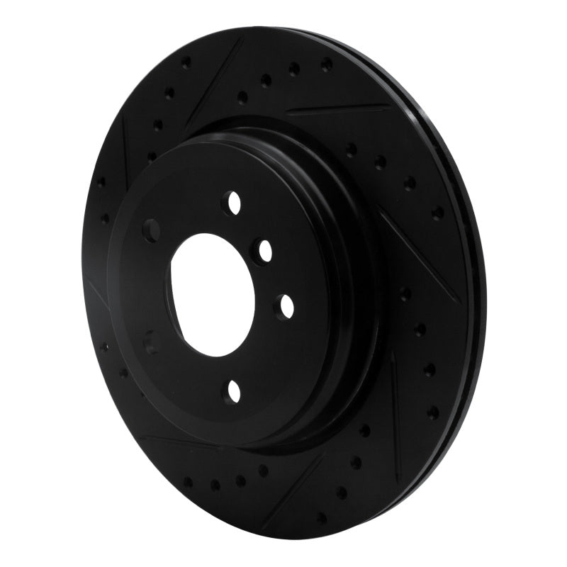R1 Concepts R1 04-10 BMW 525I (USA/Canada) Rear Left Drilled & Slotted Black Brake Rotor