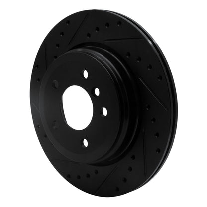 R1 Concepts R1 04-10 BMW 525I (USA/Canada) Rear Left Drilled & Slotted Black Brake Rotor