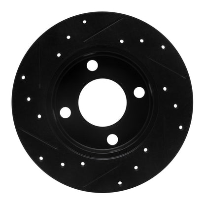 R1 Concepts R1 84-95 Audi 90 Quattro Rear Right Drilled & Slotted Black Brake Rotor