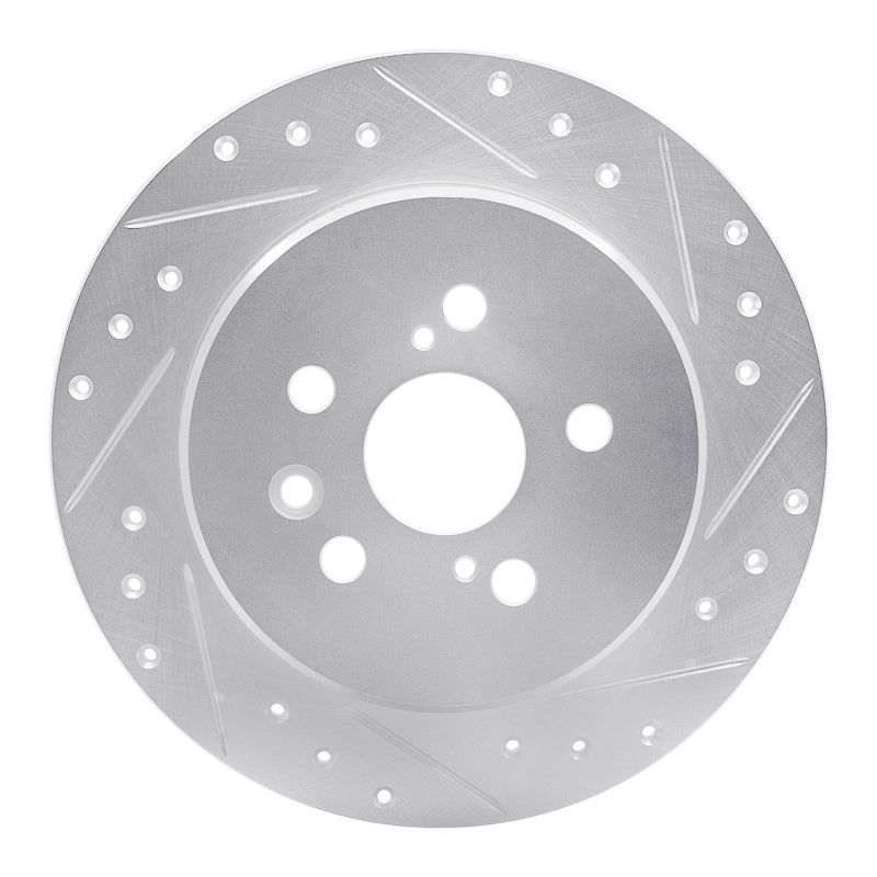 R1 Concepts R1 90-93 Toyota Celica Rear Right Drilled & Slotted Silver Brake Rotor