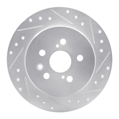 R1 Concepts R1 90-93 Toyota Celica Rear Right Drilled & Slotted Silver Brake Rotor