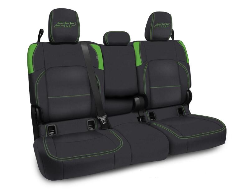 PRP Seats PRP Jeep Wrangler JT Rear Bench Covers - with Armrest - Black/Green