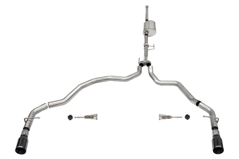 CORSA Performance Corsa 2021-2025 Ford F-150 SuperCrew/6.5in Bed 3.5L V6 Sport Cat-Back Dual Rear Exit-Black PVD