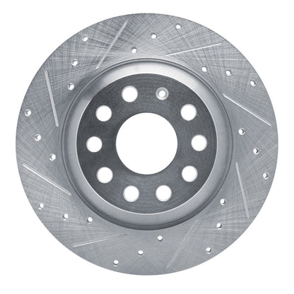 R1 Concepts R1 16-25 Audi Q3 Rear Left Drilled & Slotted Silver Brake Rotor