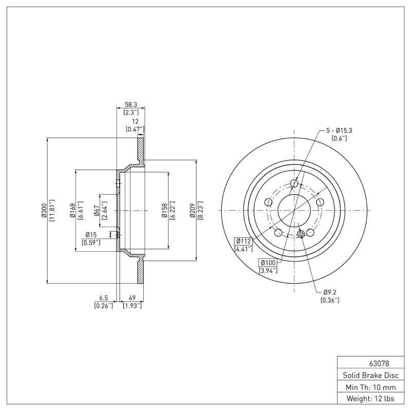 DFC 07-13 Mercedes-Benz S400 (USA) Rear GeoSPEC Coated Rotor