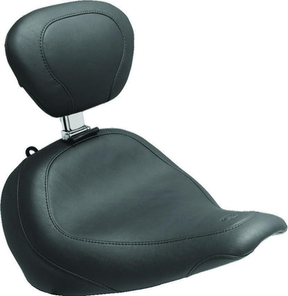 Mustang Motorcycle Mustang 18-21 Harley Fat Boy Wide Tripper Solo Seat w/Driver Backrest - Black