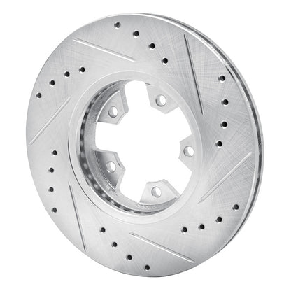R1 Concepts R1 1984-1989 Nissan 200SX Front Left Drilled & Slotted Silver Brake Rotor