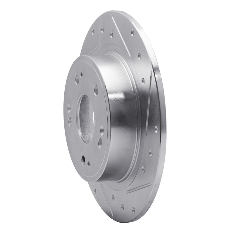 R1 Concepts R1 05-17 Honda Accord Rear Right Drilled & Slotted Silver Brake Rotor