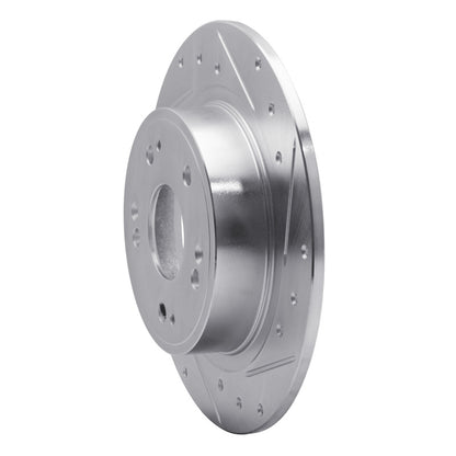 R1 Concepts R1 05-17 Honda Accord Rear Right Drilled & Slotted Silver Brake Rotor