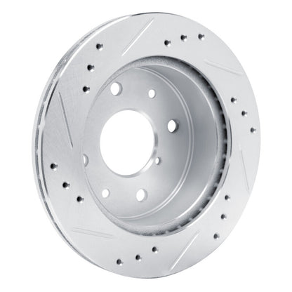 R1 Concepts R1 84-85 Mazda RX-7 Rear Right Drilled & Slotted Silver Brake Rotor