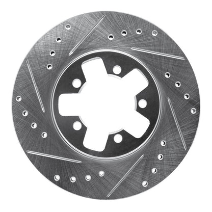 R1 Concepts R1 1984-1989 Nissan 200SX Front Left Drilled & Slotted Silver Brake Rotor