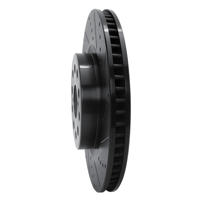 R1 Concepts R1 07-23 Lexus LS460 Front Right Drilled & Slotted Black Brake Rotor