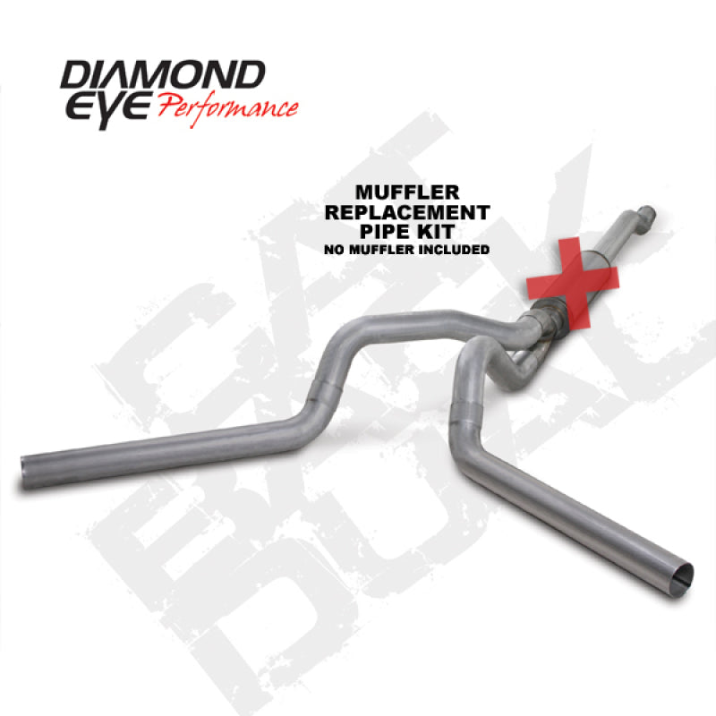Diamond Eye Performance Diamond Eye KIT 4in Catback MFLR RPLCMENT PIPE DUAL AL: 03-07 FORD 6.0L F250/F350