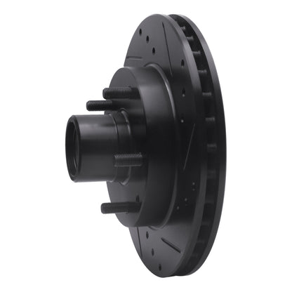 R1 Concepts R1 91-03 Chevrolet S10 Blazer Front Right Drilled & Slotted Black Brake Rotor