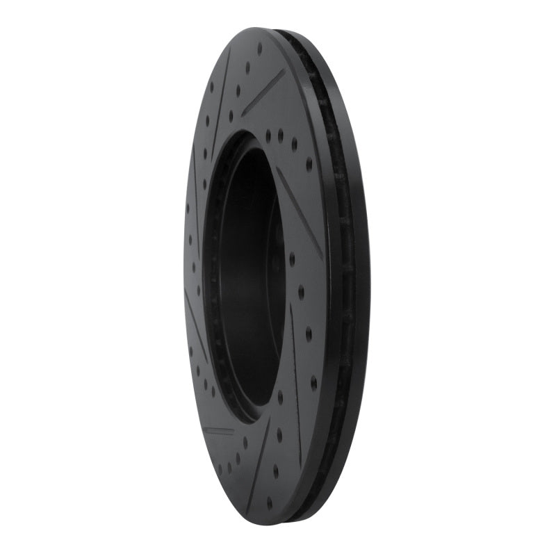 R1 Concepts R1 90-95 Mercedes-Benz 300CE Front Right Drilled & Slotted Black Brake Rotor
