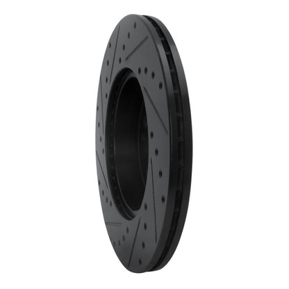 R1 Concepts R1 90-95 Mercedes-Benz 300CE Front Right Drilled & Slotted Black Brake Rotor