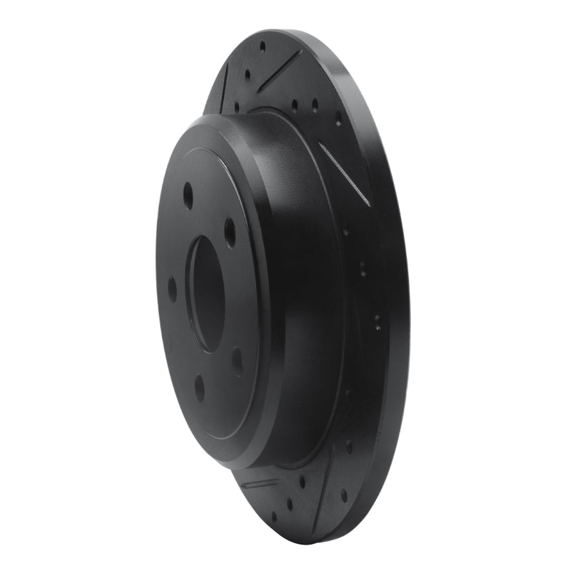 R1 Concepts R1 05-10 Jeep Grand Cherokee Rear Left Drilled & Slotted Black Brake Rotor