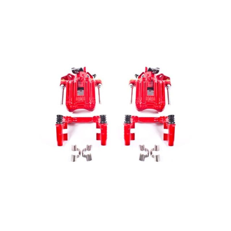 PowerStop Power Stop 00-06 Audi TT Quattro (w/Non Vented Rotors Only) Rear Red Calipers w/Brackets - Pair