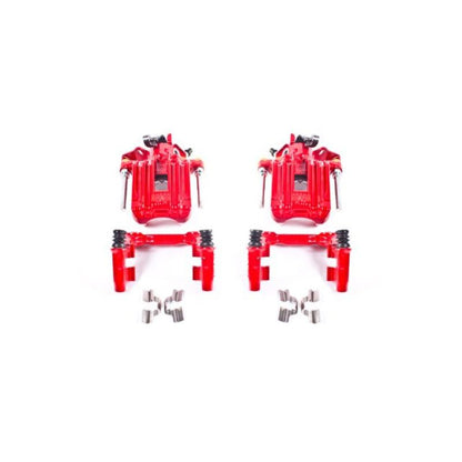 PowerStop Power Stop 00-06 Audi TT Quattro (w/Non Vented Rotors Only) Rear Red Calipers w/Brackets - Pair