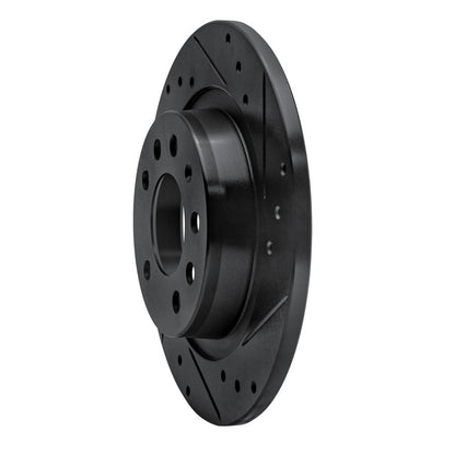 R1 Concepts R1 06-10 Pontiac Solstice Rear Right Drilled & Slotted Black Brake Rotor