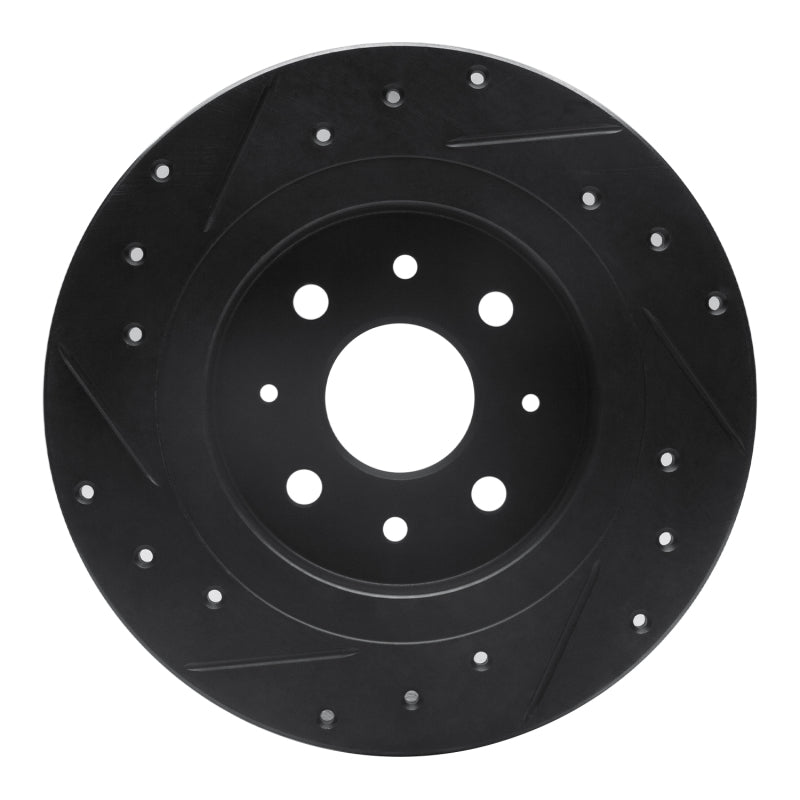 R1 Concepts R1 98-03 Kia Sephia Rear Right Drilled & Slotted Black Brake Rotor