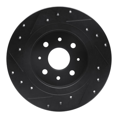 R1 Concepts R1 98-03 Kia Sephia Rear Right Drilled & Slotted Black Brake Rotor