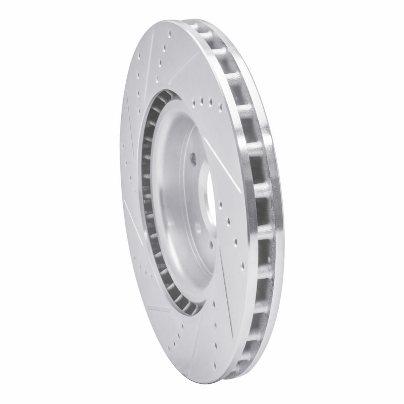 R1 Concepts R1 03-08 Infiniti G35 Front Right Drilled & Slotted Silver Brake Rotor