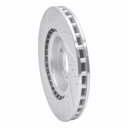 R1 Concepts R1 03-08 Infiniti G35 Front Right Drilled & Slotted Silver Brake Rotor