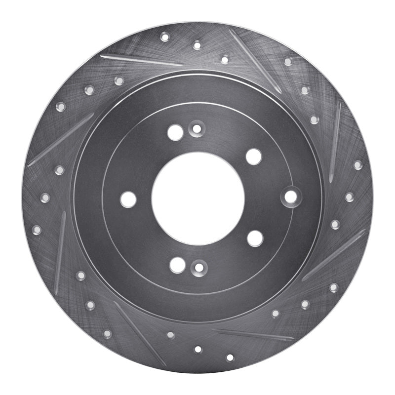 R1 Concepts R1 16-22 Hyundai TUCSON Rear Right Drilled & Slotted Silver Brake Rotor