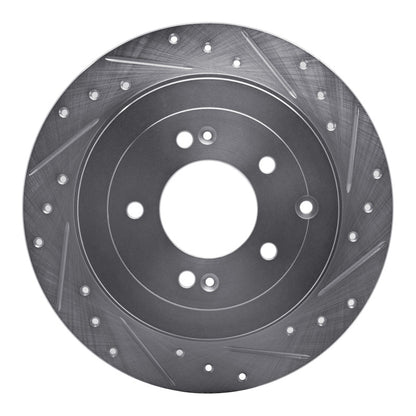 R1 Concepts R1 16-22 Hyundai TUCSON Rear Right Drilled & Slotted Silver Brake Rotor