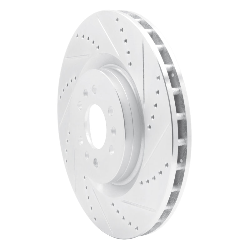 R1 Concepts R1 04-11 Cadillac CTS Front Right Drilled & Slotted Silver Brake Rotor