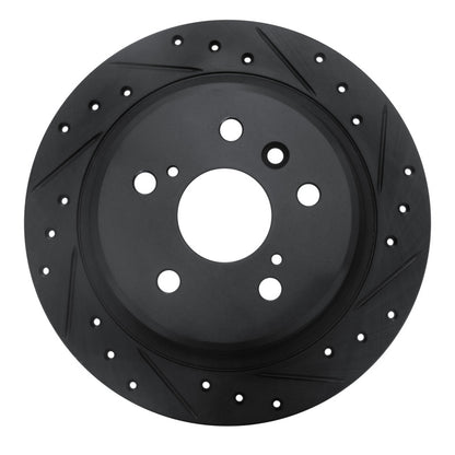 R1 Concepts R1 95-99 Toyota AVALON Rear Right Drilled & Slotted Black Brake Rotor