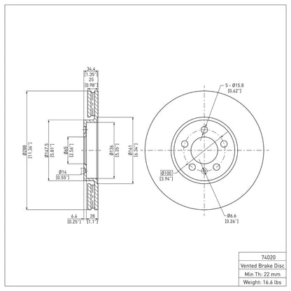 DFC 98-18 Audi A1 (Mexico) Front GeoSPEC Coated Rotor
