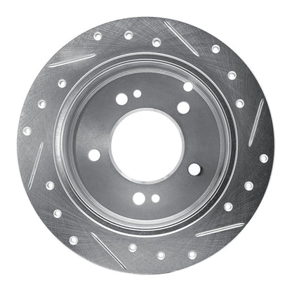 R1 Concepts R1 01-10 Hyundai XG350 Rear Left Drilled & Slotted Silver Brake Rotor