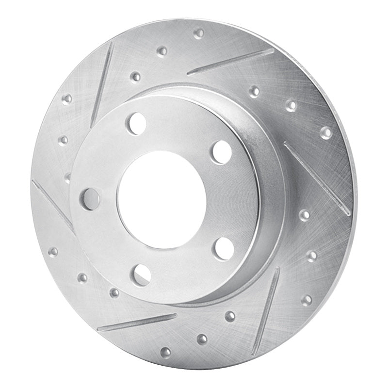 R1 Concepts R1 99-05 Audi A6 Quattro Rear Left Drilled & Slotted Silver Brake Rotor