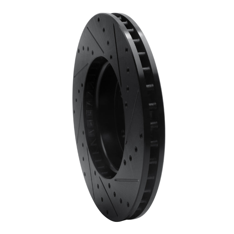 R1 Concepts R1 13-25 Cadillac CT4 Front Left Drilled & Slotted Black Brake Rotor
